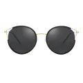 Evangeline - Round Gold Sunglasses for Men & Women