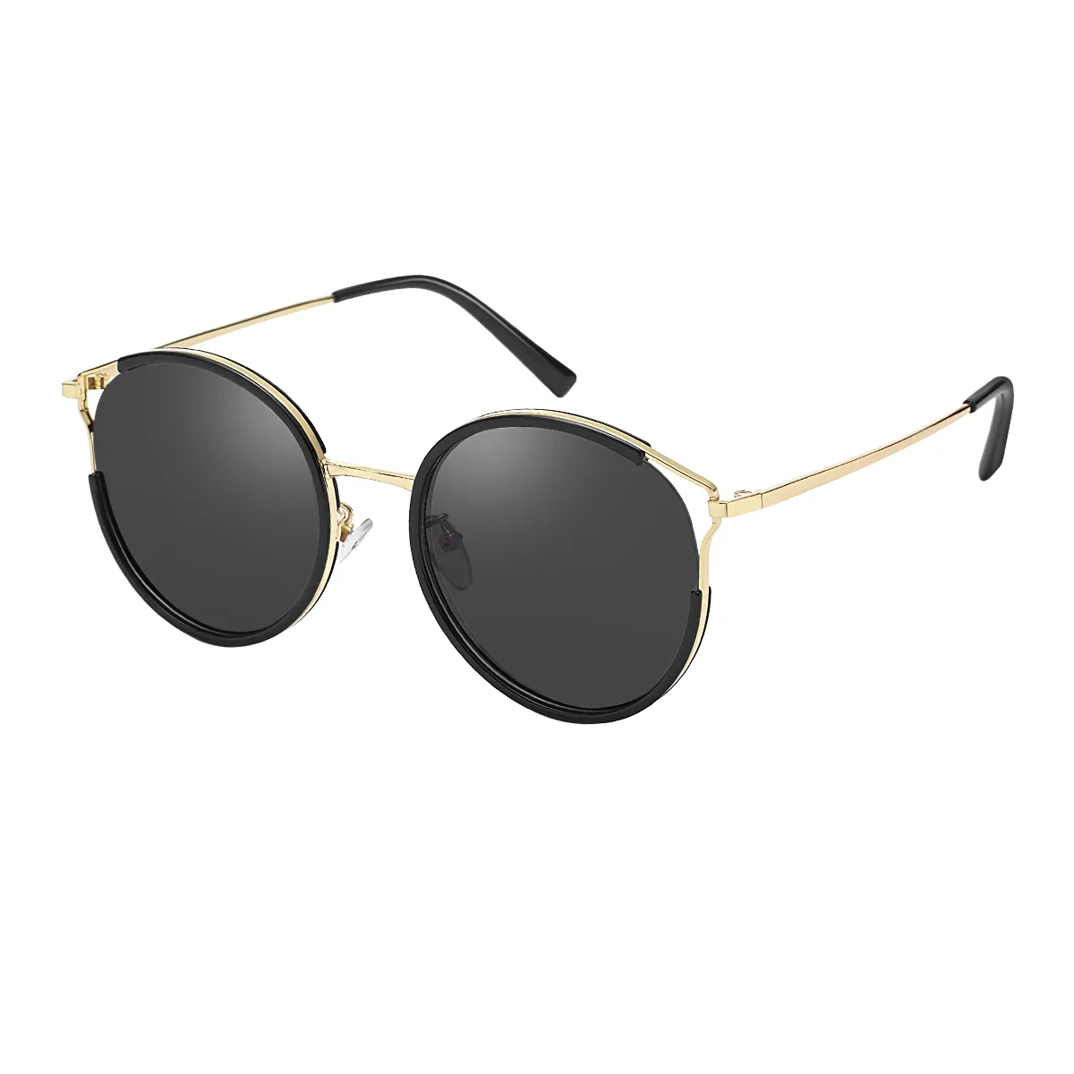 Evangeline - Round Gold Sunglasses for Men & Women