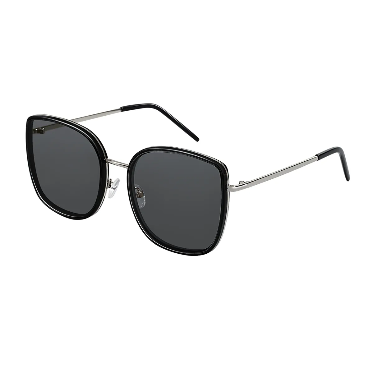 Hannah - Square Black Sunglasses for Women