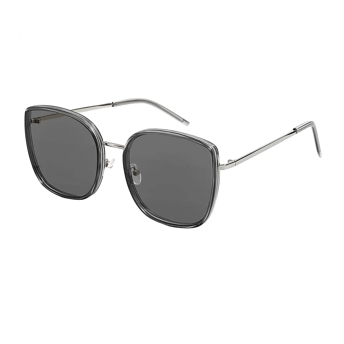 Hannah - Square Gray Sunglasses for Women