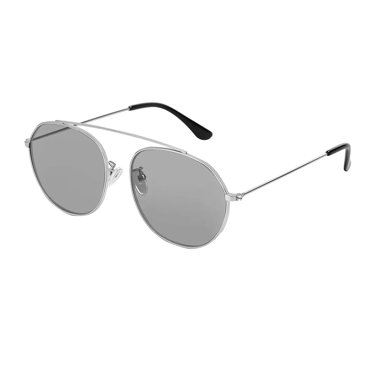 Classic Aviator Silver Sunglasses for Women & Men
