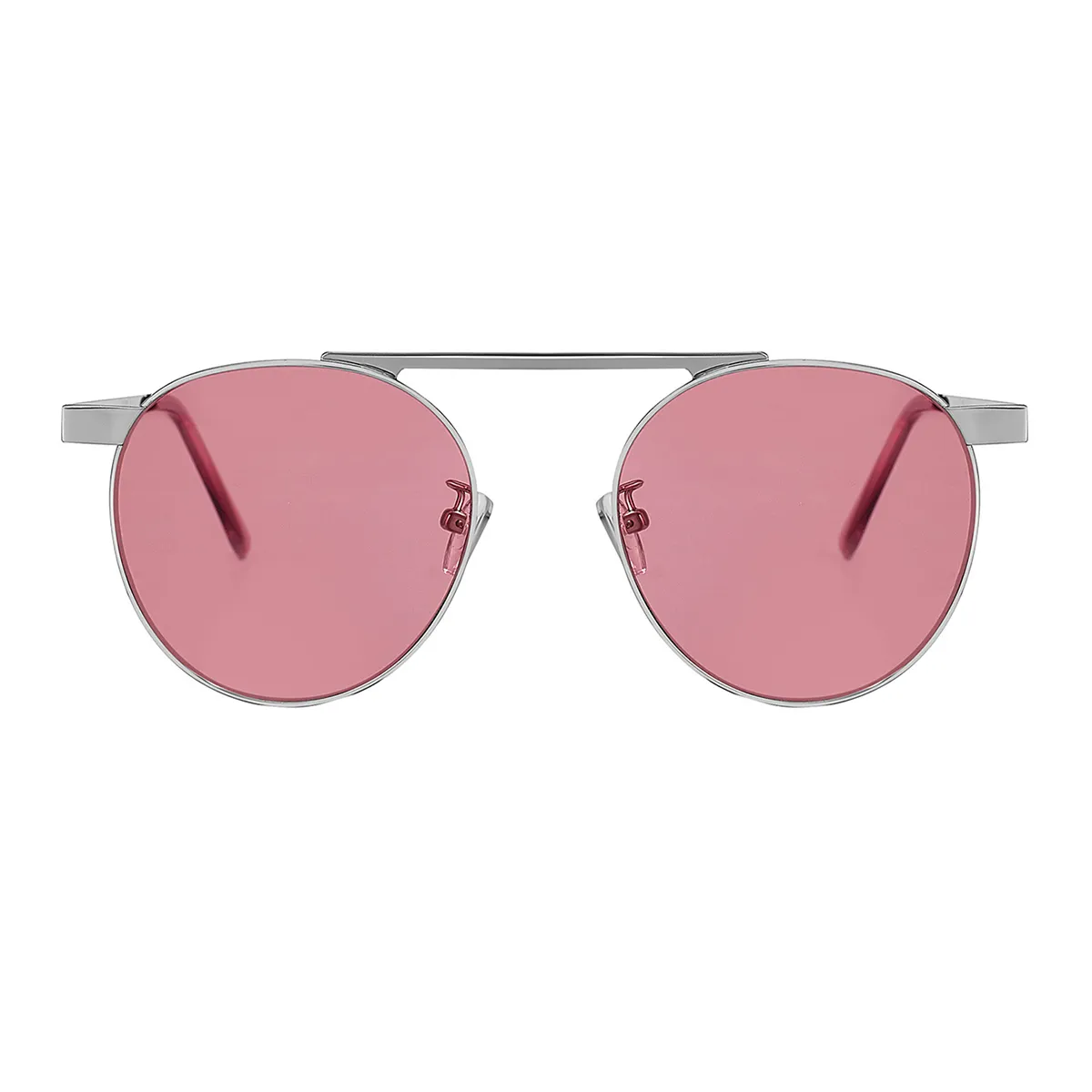Classic Round Pink-Silver  Sunglasses for Women & Men