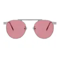 Cochran - Round Silver Sunglasses for Women