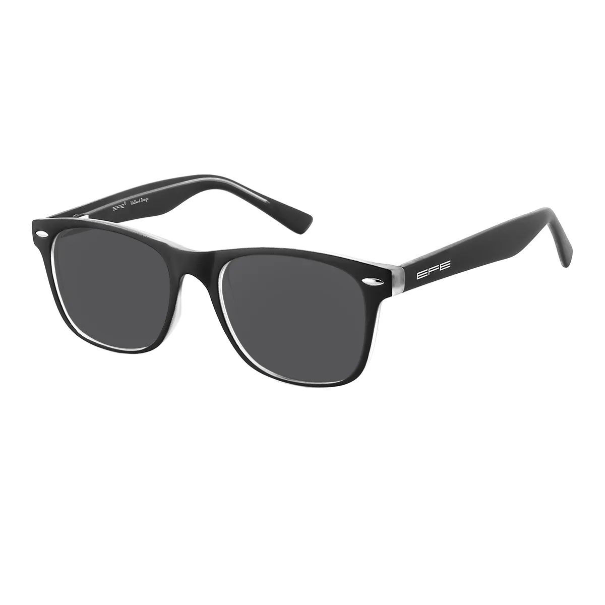 Poole - Rectangle Black-Transparent Sunglasses for Men & Women