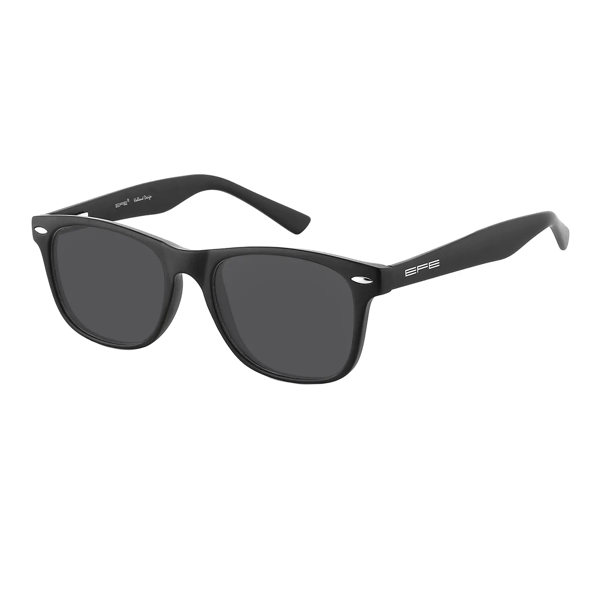 Poole - Rectangle Black Sunglasses for Men & Women
