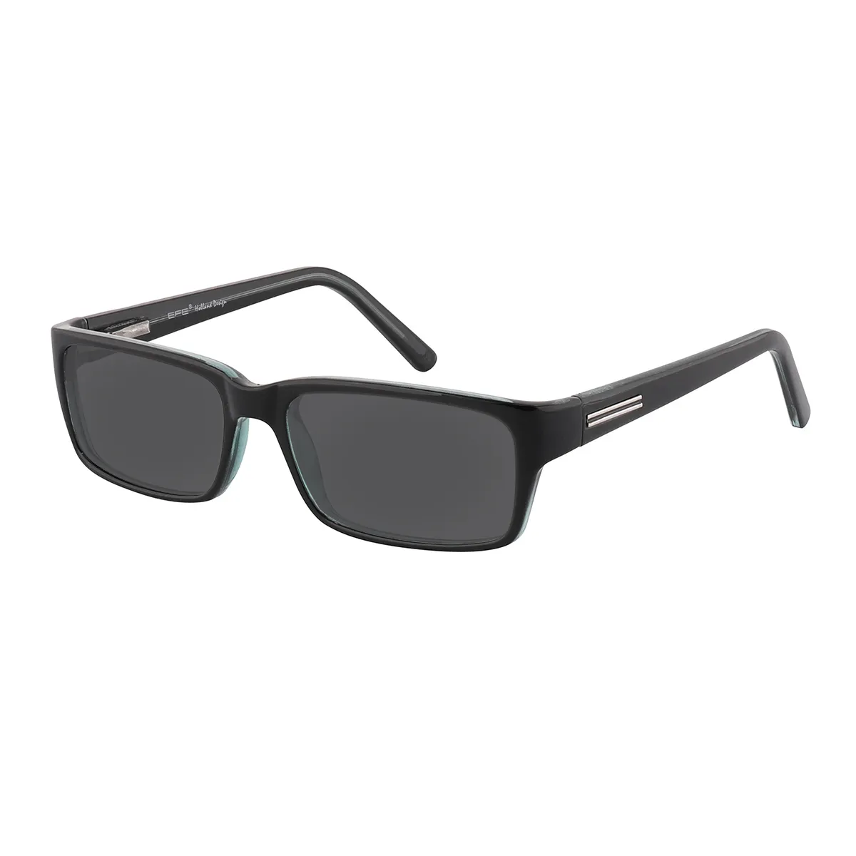 Ardizzone - Rectangle Black-Green Sunglasses for Men & Women