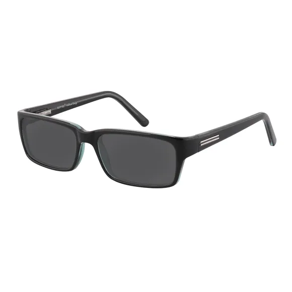 rectangle black-green sunglasses