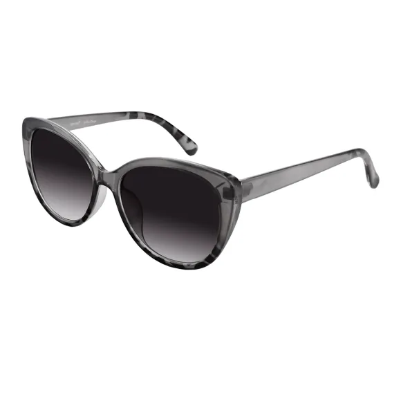 cat-eye transparent-gray sunglasses