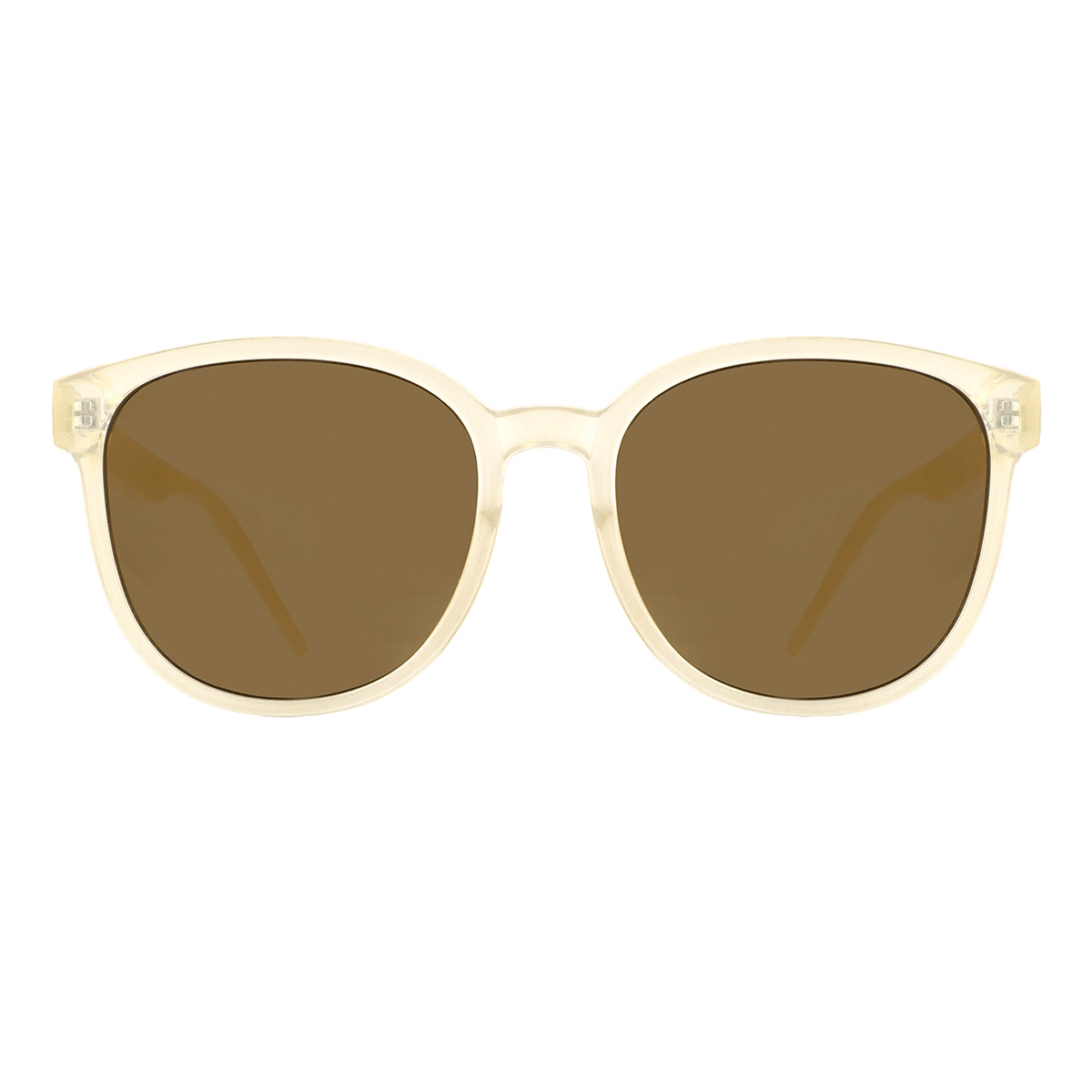 round yellow-tortoiseshell sunglasses