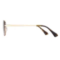 Fidelia - Rectangle Gold Sunglasses for Women