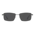 Gentry - Rectangle Gunmetal Sunglasses for Men