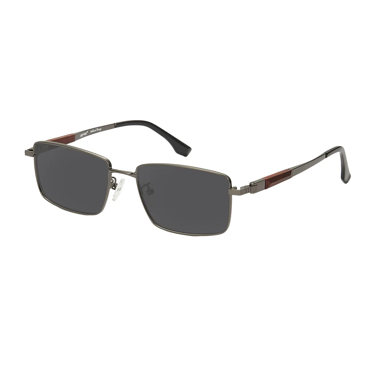 Gentry - Rectangle Gunmetal Sunglasses for Men