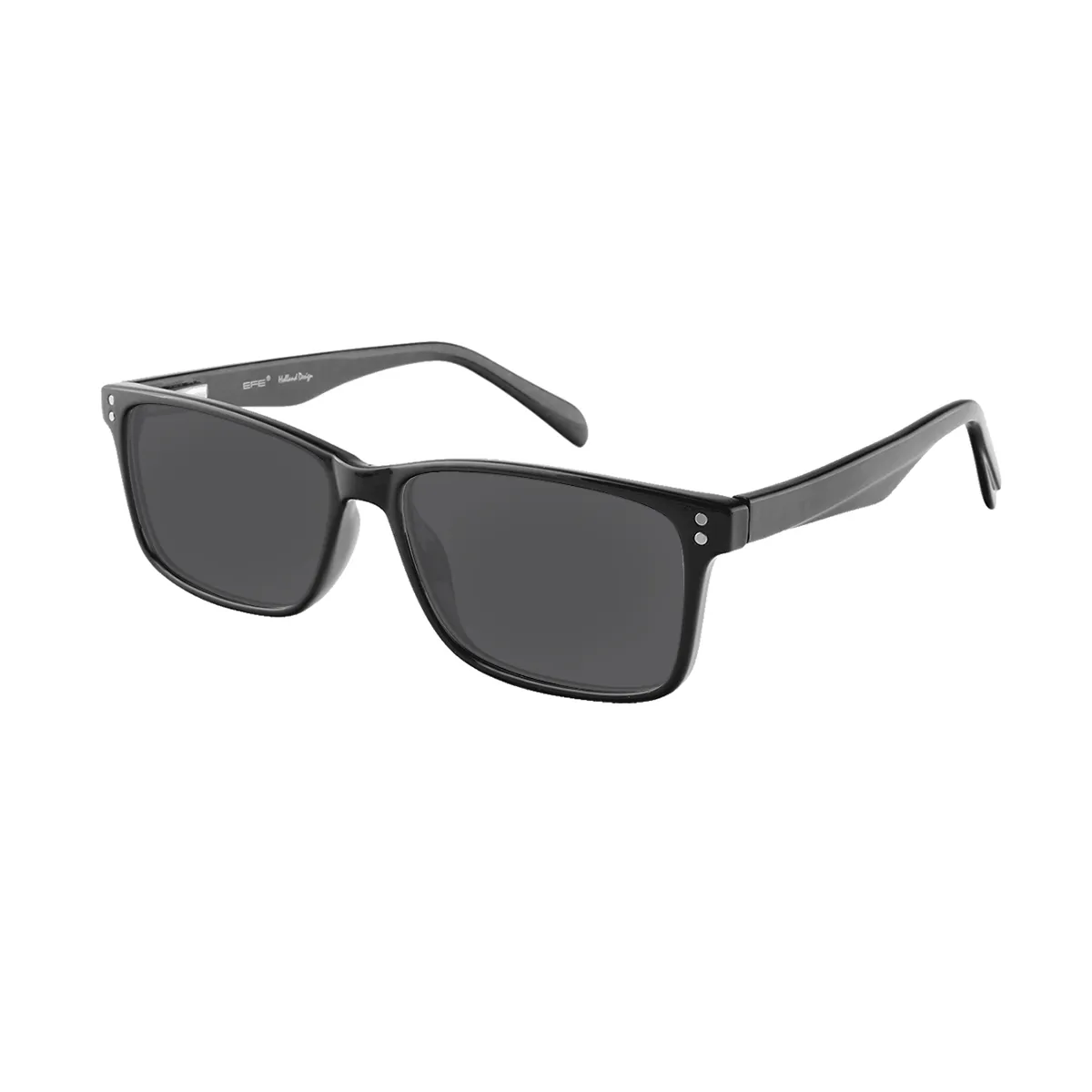 Pettit - Rectangle Black Sunglasses for Men & Women
