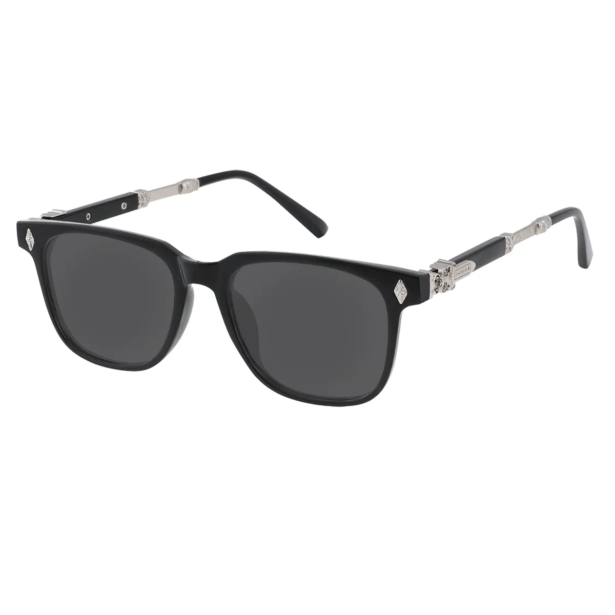 Nicolle - Square Black Sunglasses for Men