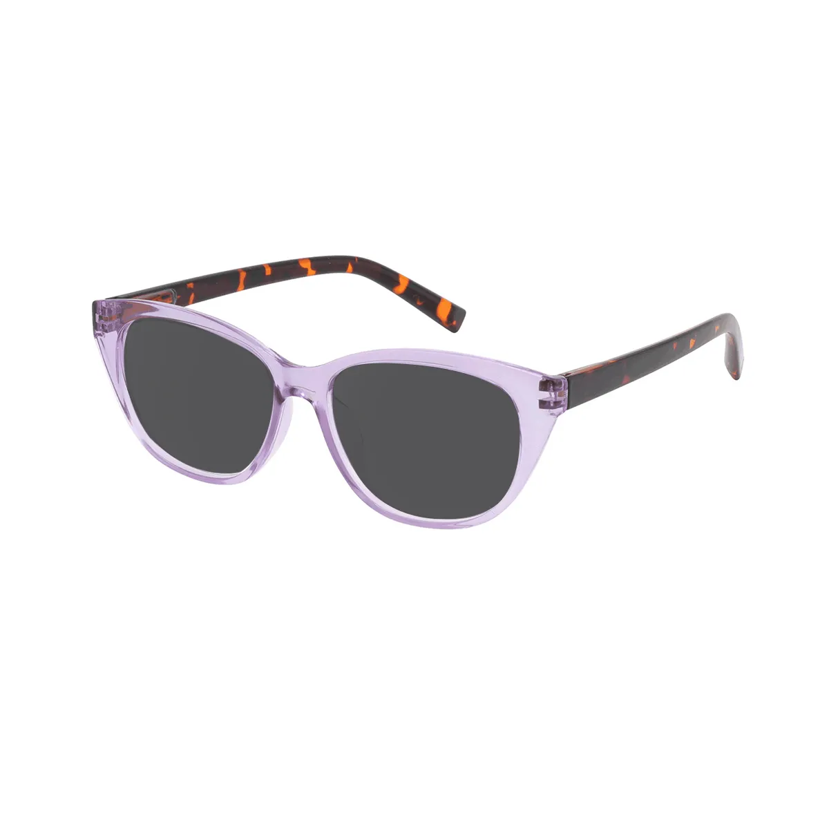 Catharine - Oval Purple Sunglasses for Women