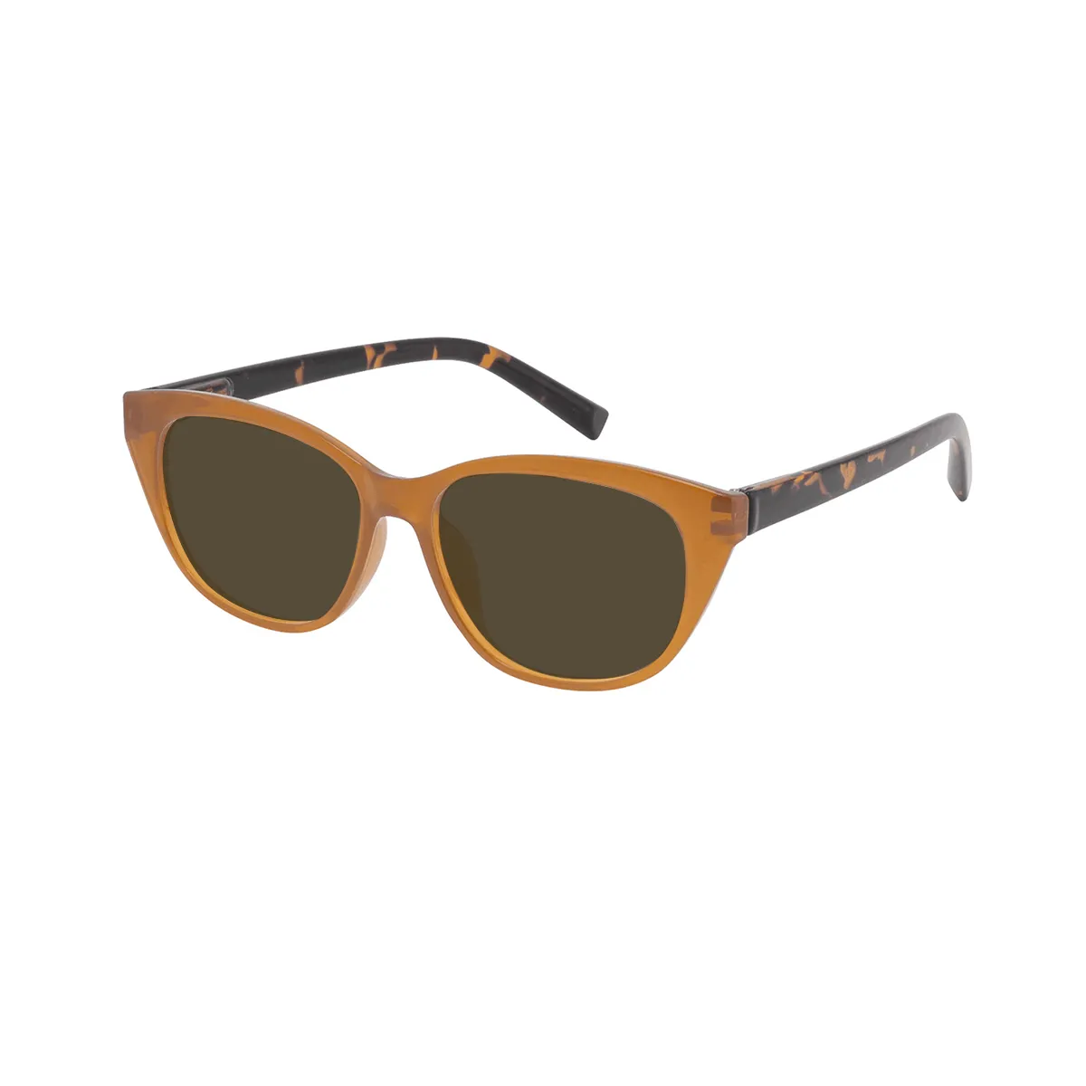 Catharine - Oval Brown Sunglasses for Women