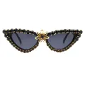 Willa - Cat-eye Black/Whitte diamond Sunglasses for Women