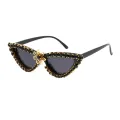 Willa - Cat-eye Black/Whitte diamond Sunglasses for Women