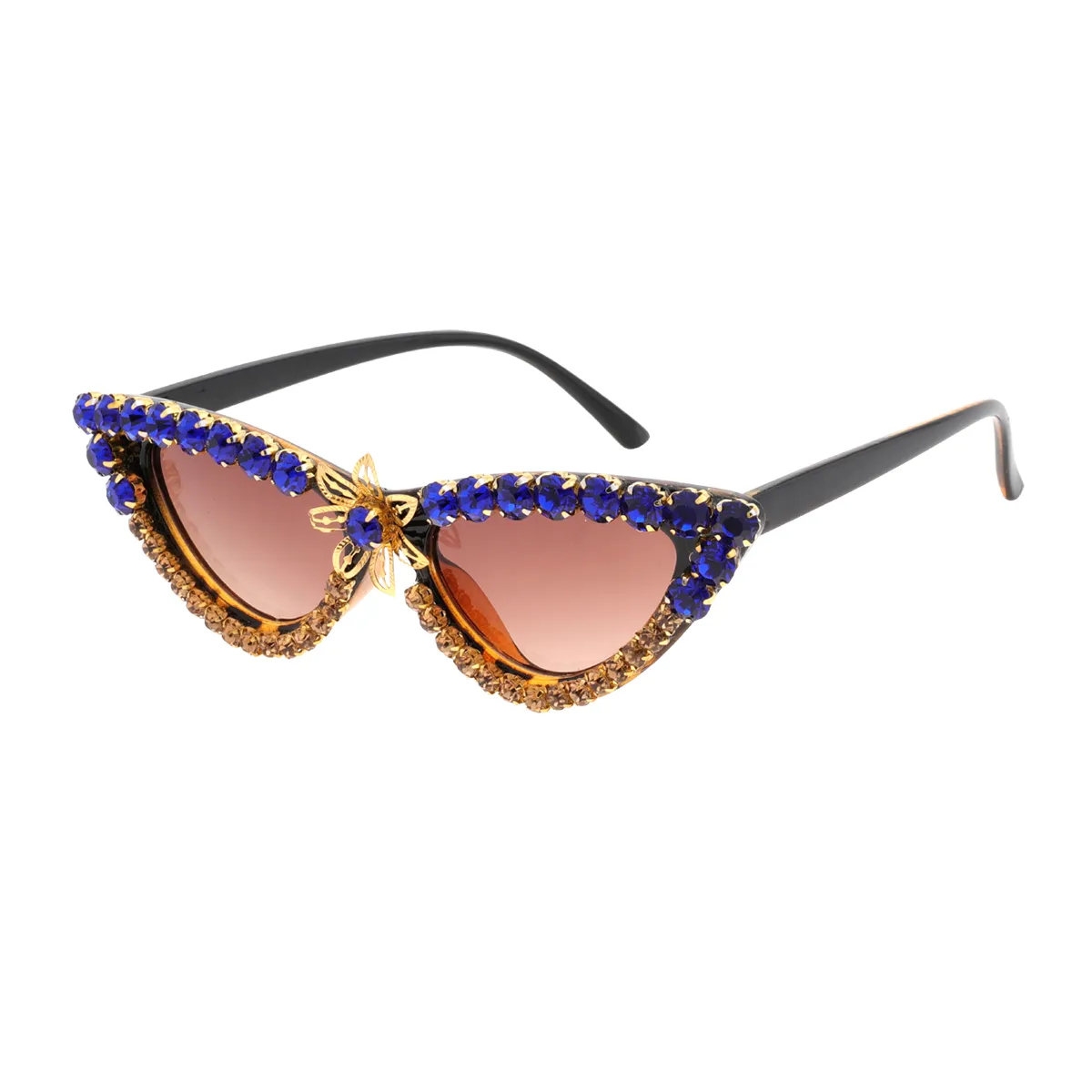 Willa - Cat-eye Transparent blue/amber Sunglasses for Women