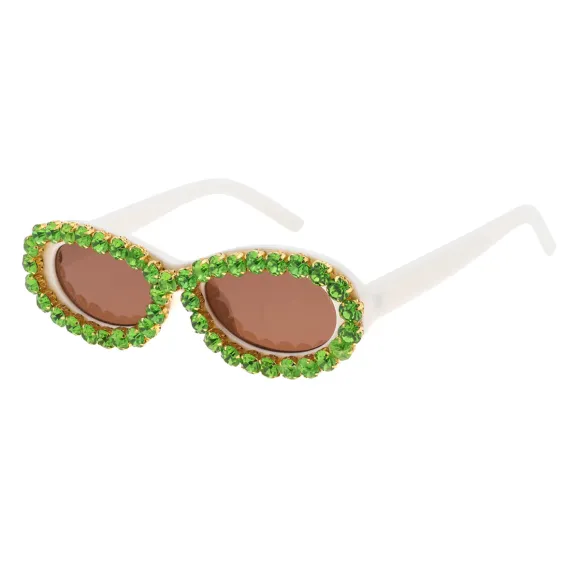 oval white-green sunglasses