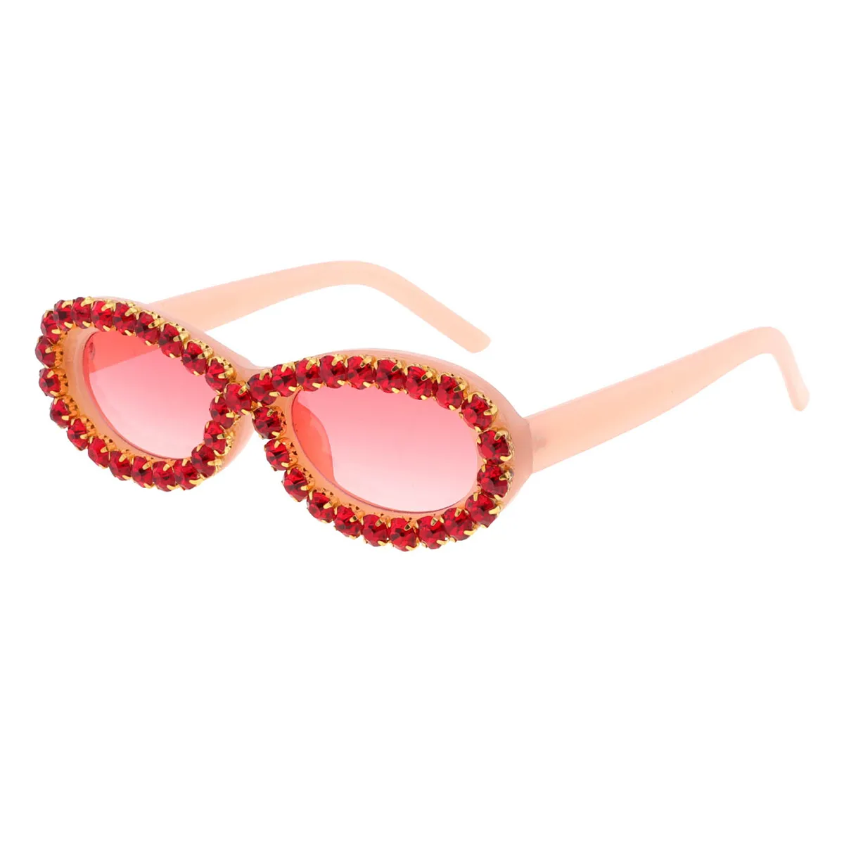 Sibyl - Oval Pink/Red Sunglasses for Women