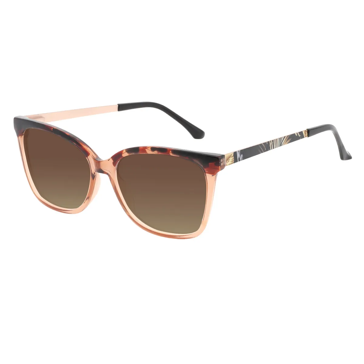 Ophelia - Square Brown Sunglasses for Women