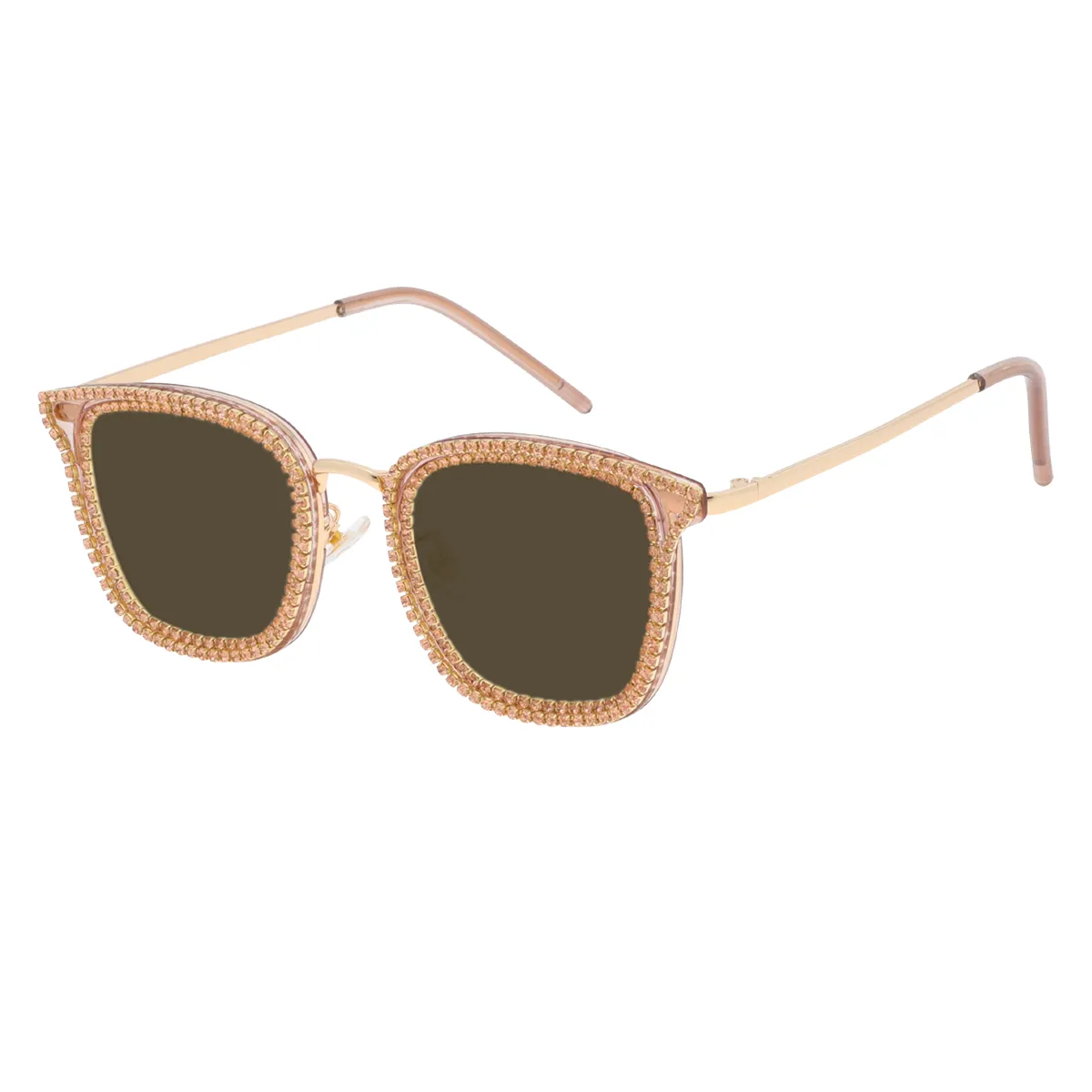 Anita - Square Demi/gold Sunglasses for Women