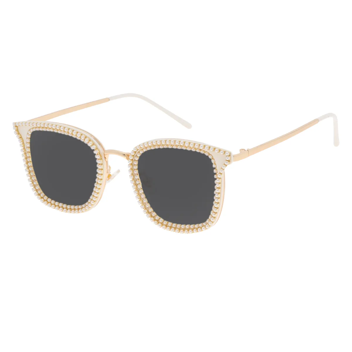 Anita - Square Purple/gold Sunglasses for Women