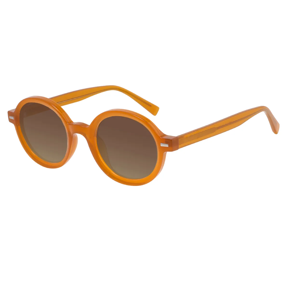 Elsy - Round Orange Sunglasses for Men & Women