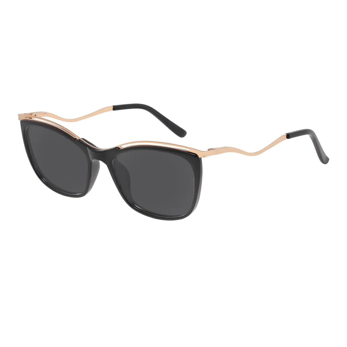 Ainslie - Rectangle Black Sunglasses for Women