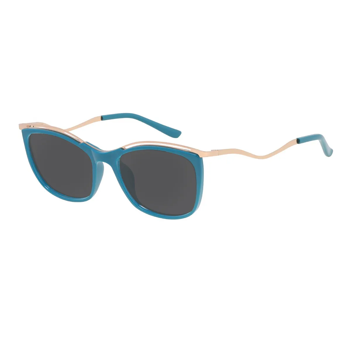 Ainslie - Rectangle Green Sunglasses for Women