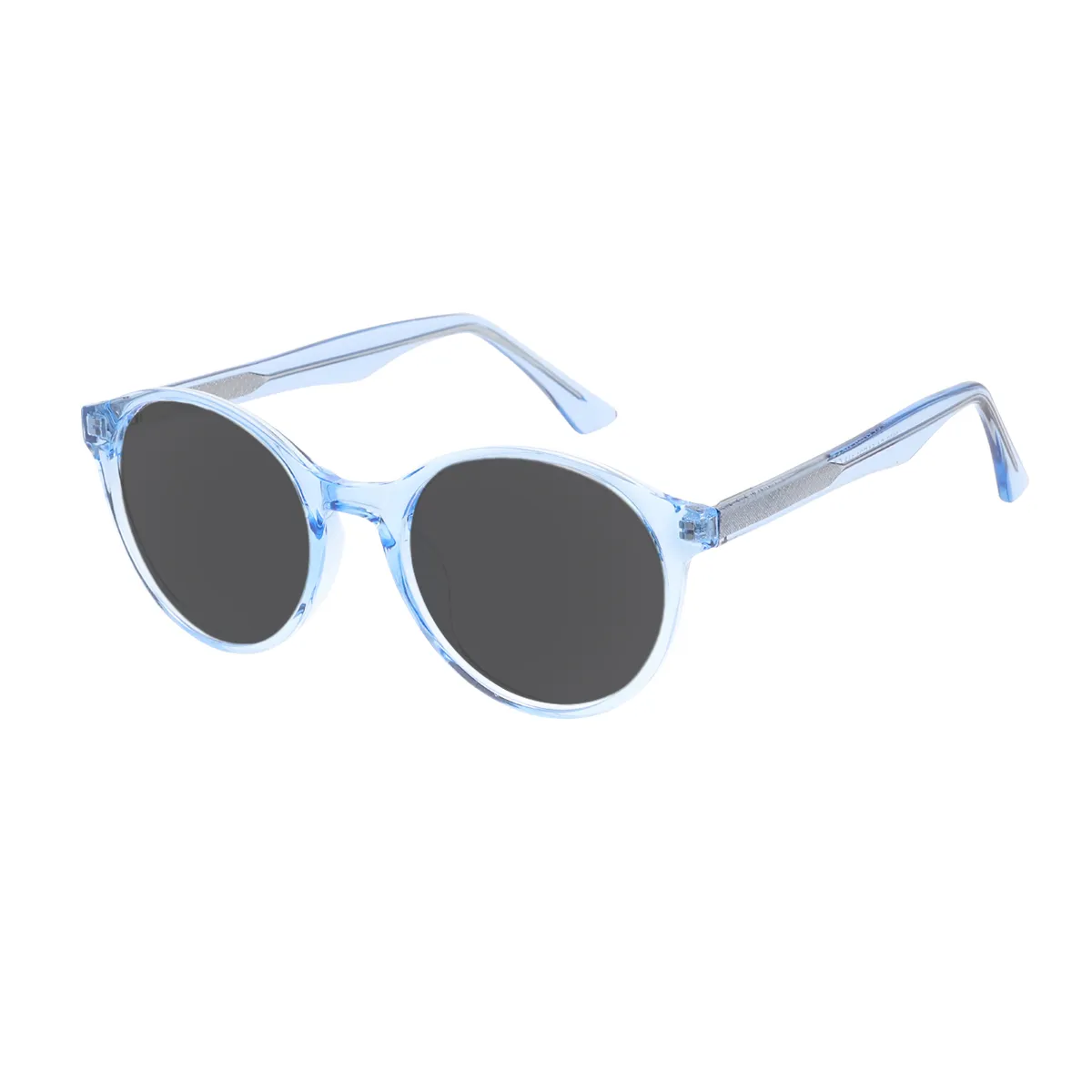 Ivey - Round Blue Sunglasses for Women