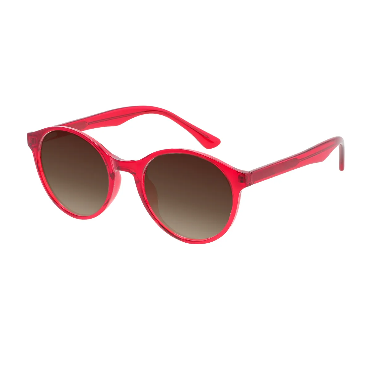 Ivey - Round Red Sunglasses for Women
