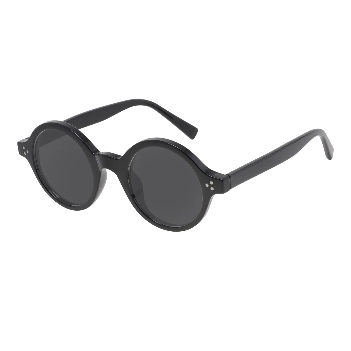 Singleton - Round Black Sunglasses for Men & Women