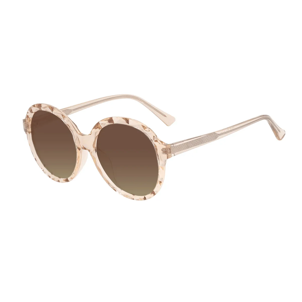 Minna - Round Transparent Tea Sunglasses for Women