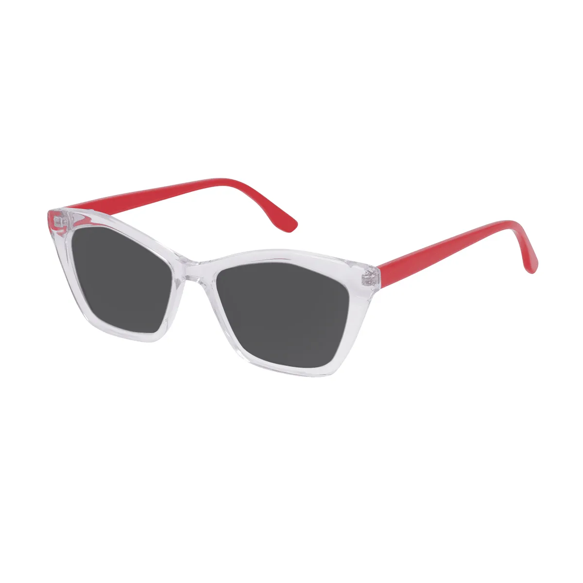 Yvonne - Cat-eye Transparent/red Sunglasses for Women