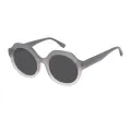Beverley - Round Gray Sunglasses for Women