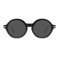 Lacey - Round Black Sunglasses for Men & Women