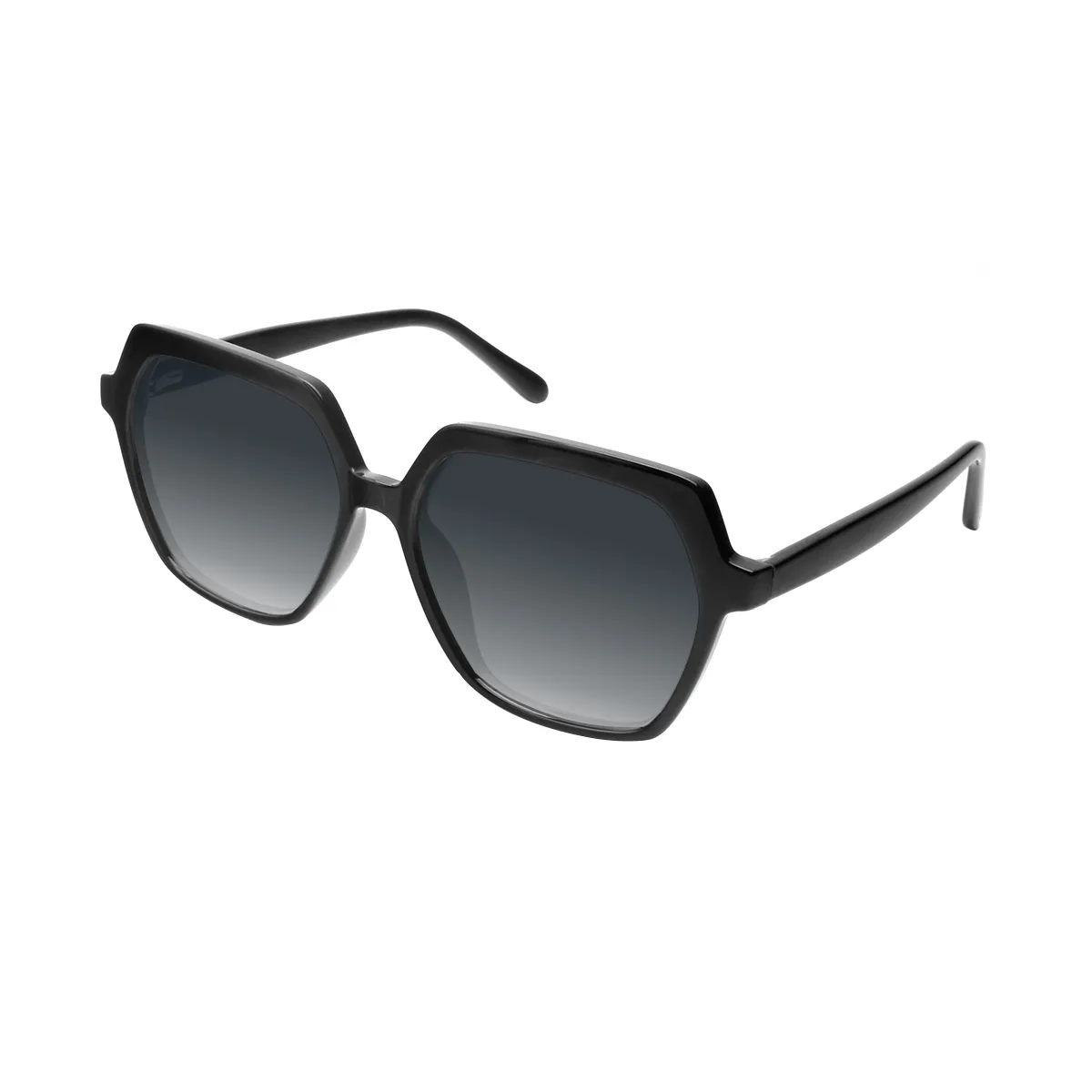 Faulkner - Square Black Sunglasses for Women