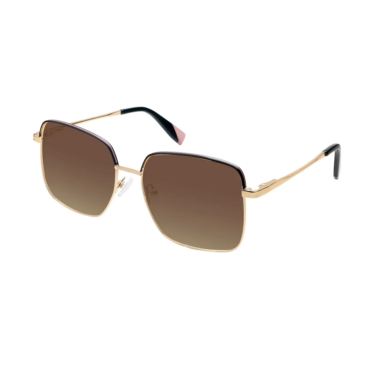 Regan - Square Gold Sunglasses for Women