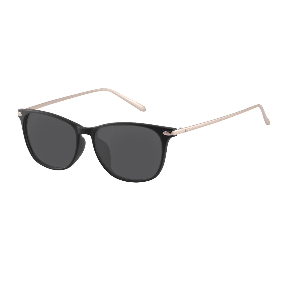 Viola - Oval Black Sunglasses for Women