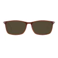 Bobbie - Rectangle Brown Sunglasses for Men & Women