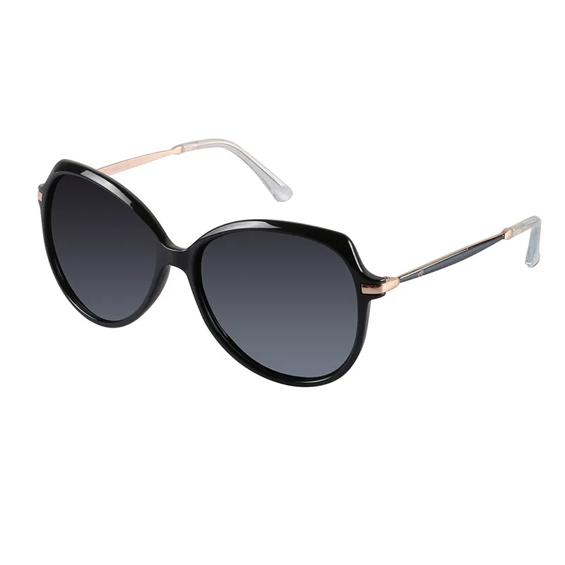 Desiree - Round Black Sunglasses for Women