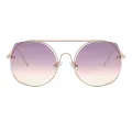 Dolly - Round Silver Sunglasses for Women