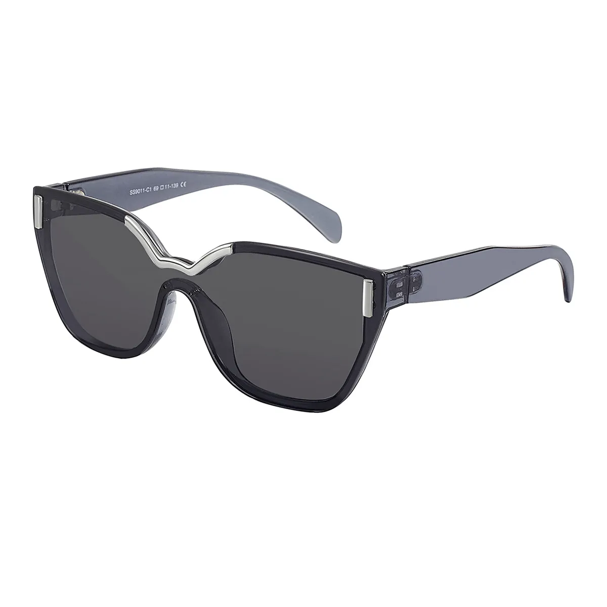 Wanda - Geometric Black Sunglasses for Women