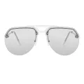 Nancy - Aviator Silver Sunglasses for Men & Women