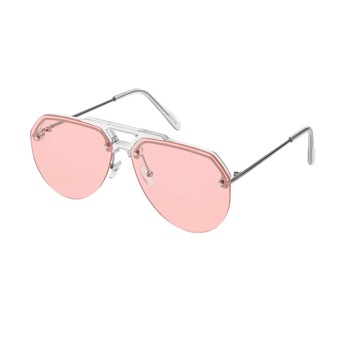 Nancy - Aviator Silver Sunglasses for Men & Women