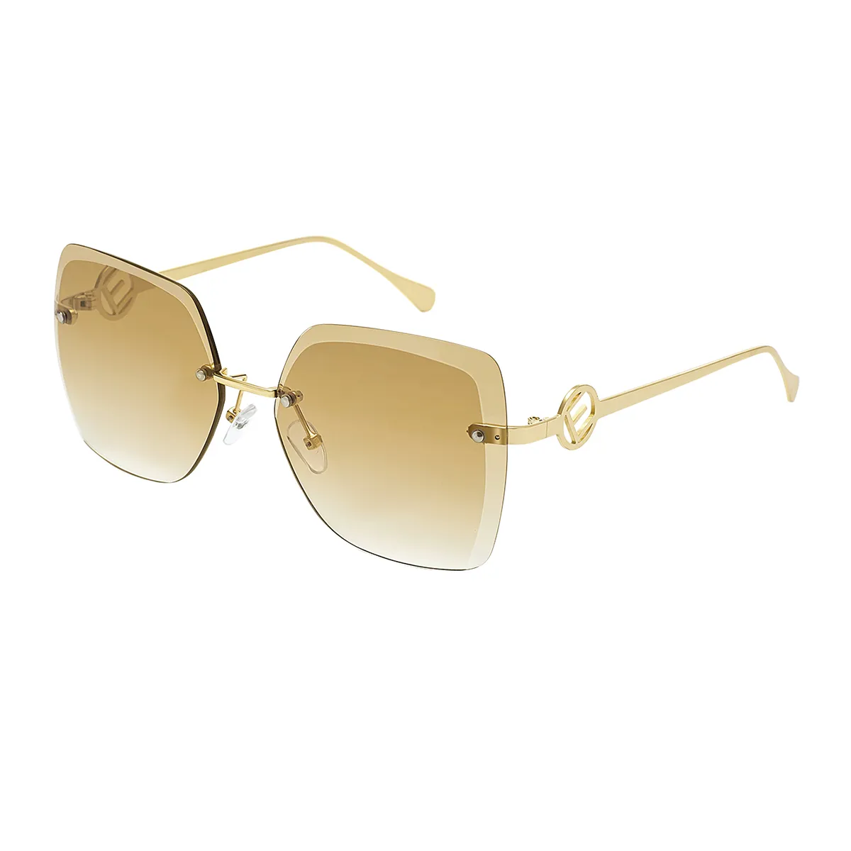 Jeanette - Geometric Gold Sunglasses for Women