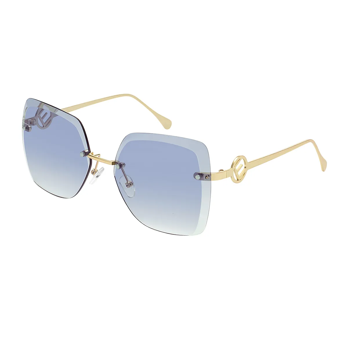 Jeanette - Geometric Blue Sunglasses for Women