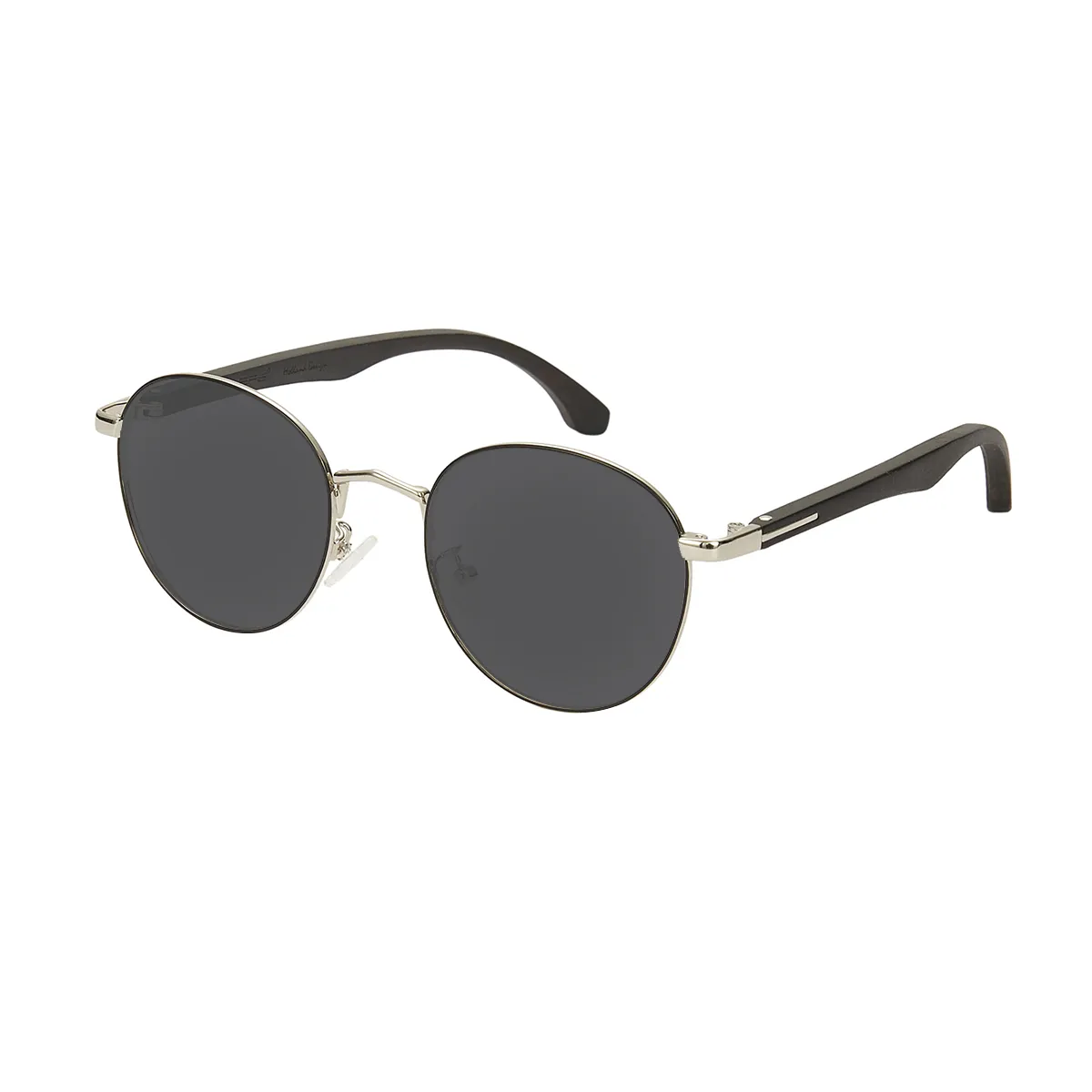 Harold - Round Black-Silver Sunglasses for Men